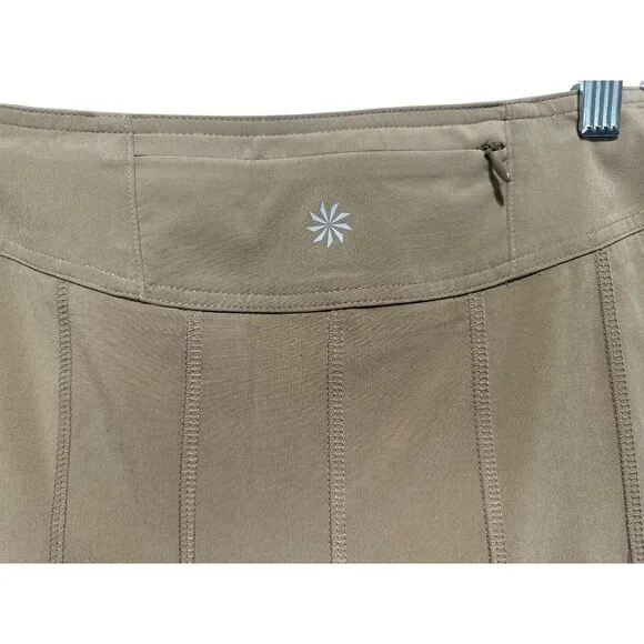 Athleta Pleated Skirt Skort Womens Size 6 Brown Tan Tennis Preppy Golf Oudoors